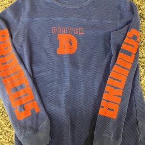 Junk Food Clothing Blue and Orange Crewneck Sweater
